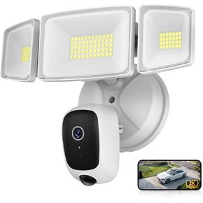 Onforu Floodlight Camera Outdoor, 5500-Lumen 2K HD Smart Security Flood Light Surveillance Cam Wired, Custom Motion Detection Zones & Light Alerts, Color Night Vision, 2-Way Audio, 24/7 Record
