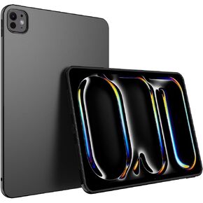 Puxicu for iPad Pro 11 Inch Case M4(2024, 5th Generation), Slim Design Matte TPU Rubber Soft TPU Protective Cover for New iPad Pro 11 Inch M4 2024 5th Gen, Black