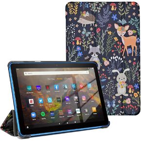 Case for Amazon Fire HD 10 Tablet and Fire HD 10 Plus 11th Generation 2021 Release, Book Lovers Lightweight PU Leather Stand with Auto Wake/Sleep Smart Cover, Bookshelf Vintage
