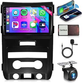 Rimoody 2+64G Android Car Radio for Ford F150 F-150 2009 2010 2011 2012 with Wireless Carplay Android Auto, 9'' Touch Screen Head Unit Bluetooth GPS Mirror Link WiFi FM/RDS Hi-Fi Backup Camera SWC