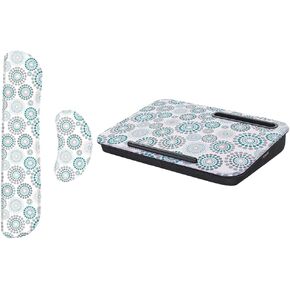 Gorilla Grip Silky Gel Memory Foam Wrist Rest for Computer Keyboard and Laptop Lap Desk with Phone Holder, Wrist Rest 2 Piece, Lap Desk Size 16.5"x11.8", Both Color Spiral, 2 Item Bundle