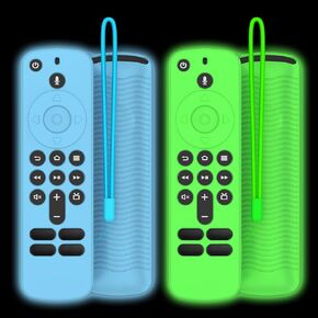 2 حزمة من السيليكون الغطاء البعيد لـ Alexa Voice Remote ، العلبة عن بُعد لـ Fire TV Remote مع حبل ، وغطاء وقائي مقاوم للصدمات المضاد للصدمات المتوافق مع Fire TV Stick HD 4K (جديد) (2nd)