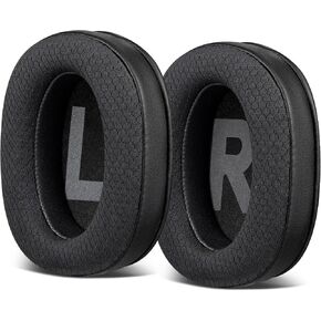 SOULWIT Mesh Fabric Earpads Cushions Replacement for Fifine H6/H8/H9 Headphones, Ear Pads with Noise Isolation Foam, Added Thickness - Black