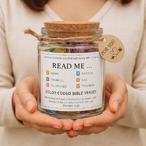 92 Color Coded Bible Verses In A Jar - Read Me When Jar, Bible Verse Jar For Women, Bible Verses Jars, Christian Gifts For Women, Bible Accessories Women, Prayer Jar With Scriptures For Women