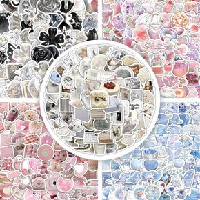 500 Preppy Stickers Pack Vinyl Cute Aesthetic Stickers for Kids Girls Teens Phone Computer Skateboard Water Bottle Bumper Travel Luggage Case Decal Gift (Color 1)