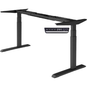 Fromann Electric Dual Motor 3 Tier Legs Standing Desk Frame Heavy Duty Sit Stand up Height Adjustable Desk Base for Home and Office (Black)
