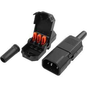 IEC320 C13 C14 Plug Connector YACSEJAO 2PCS 250V 10A AC 3 Pin C13 Female+C14 Male Rewirable Power Adapter Connector（C13+C14 Plug）