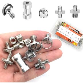 12 Pcs Camera Screws Mount Set Tripod Screw Reducer Rushing Screw Quick Release Screws Female Camera Spigot Screws for DSLR Tripod/Monopod/Flash Light Stand Shoulder Rig
