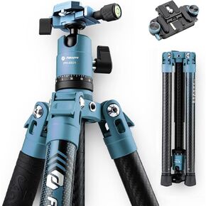 Fotopro Carbon Fiber Travel Tripod Bundle with Backpack Strap Quick Release Mount