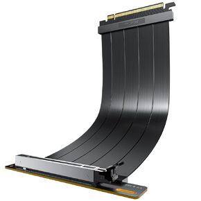 PCIE 5.0 Riser Cables, Future Proof for Gen 5 GPU, Compatible RTX4090, RX7900XTX, Transfer Rate 32.0 GT/s, 90 Degree Adapter, PCIE 4.0 Riser Cable, 300mm Black