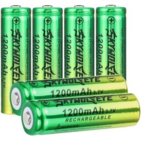 6 Pack 14500 Battery 3.7V Li-ion Rechargeable Battery, 1200mAh 14500 Rechargeable Battery 3.7V Battery for Flashlight, Toys