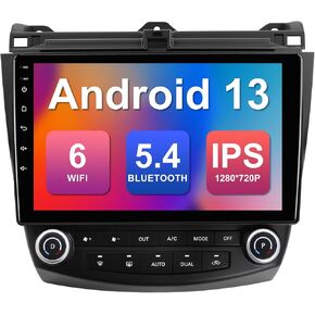 2+32G 10.1-inch Android 13 Car Stereo for Honda Accord 7th 2003-2007 IPS Touchscreen Screen Car Radio with Carplay & Android Auto Support Backup Camera GPS FM Navi BT SWC