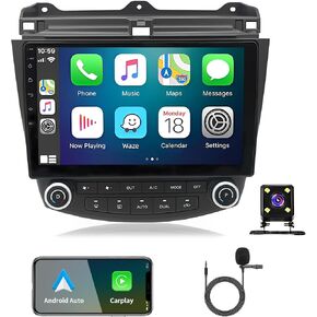 Android 13 Car Stereo Upgrade for Honda Accord 7 2003 2004 2005 2006 2007, 10" Touchscreen Wireless Car Radio Compatible with Apple CarPlay Android Auto, Support GPS Navigation WiFi Bluetooth SWC