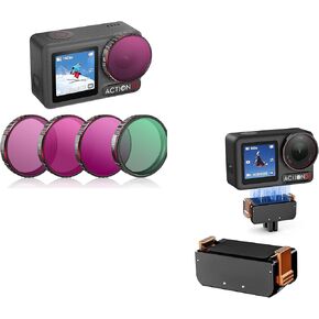 Tomat Action 5 Pro ND Filter Set+Magnetic Adapter Mount for DJI Osmo Action 5/4/3 Accessories