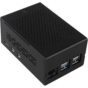 ZDE ZC501 Aluminum Case for Raspberry Pi 5 2GB/4GB/8GB/16GB Support PCIe to M.2 NVMe PoE HAT WiFi7 RS485 RS232 PCIe Peripheral Board ZP511/ZP517A/ZP581/ZP590A/ZP592 and Raspberry Pi 5 Active Cooler