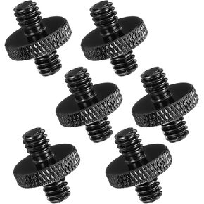 6Pcs 1/4" Male to 1/4" Male Tripod Screw Adapter Standard Camera Cage Mount Threaded Light Stand Screw Double Head Stud Standard Mounting Thread Converter for Camera Cage Mount Light Stand