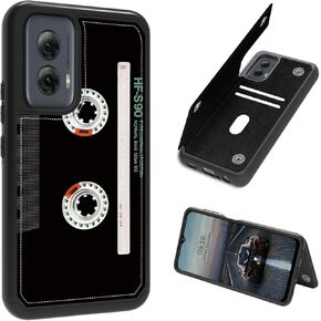 Video Tape Wallet Case for Moto G Power 5G 2024,for Motorola G Power 5G 2024 Case PU Leather Stand Kickstand Shockproof Wallet Cover with Card Holder & RFID Protection for Women Men