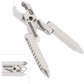 Multitool Pliers Universal Multifunctional Mini 420 Stainless Steel Foldable Plier Clamp with Straight Screwdriver and Cross Screwdriver for Keychain Tool
