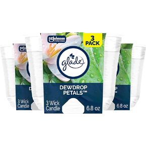 Glade Candle Hawaiian Breeze, Fragrance Candle Infused with Essential Oils, Air Freshener Candle, 3-Wick Candle, 6.8 Oz, 3 Count