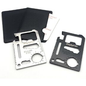 Multitool Card – 11 in 1 Credit Card Multi-Tool (Bottle Opener, Can Opener, Screwdrivers, Ruler & More) – Black & Sliver