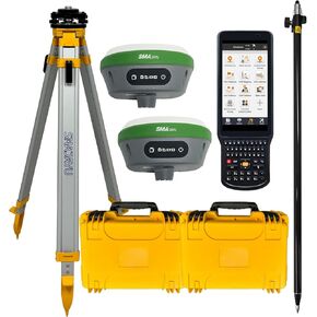 RTK GPS with Tripod, Pole and Tribrach with Optical Plummet & Fixed Adapter Survey Equipment GPS Receiver with IMU Rover & Base Handheld Collector Survey Software SMA26