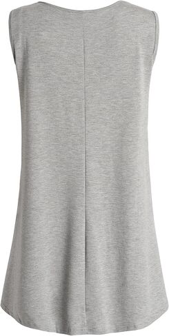 Esenchel Women's Flowy Sleeveless Tunic Top for Leggings 3X Deep Gray in Saudi Arabia