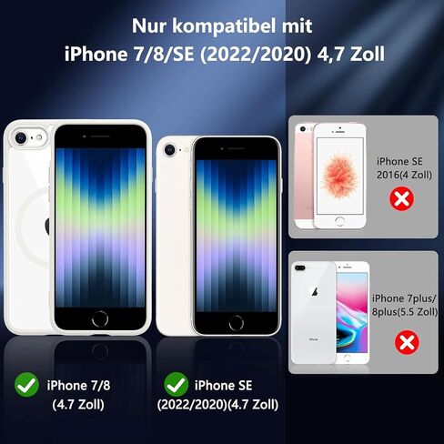 الحالة المغناطيسية لـ iPhone SE 2020/iPhone SE 2022 (iPhone SE 2/3) ، iPhone 8/iPhone 7 ، مع [1 * 9H حامي الشاشة الزجاجية] in Saudi Arabia