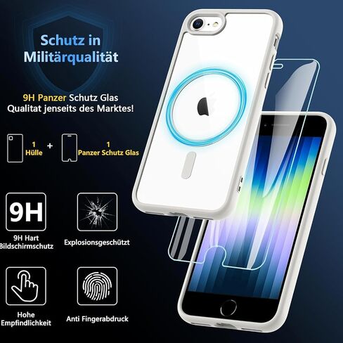 الحالة المغناطيسية لـ iPhone SE 2020/iPhone SE 2022 (iPhone SE 2/3) ، iPhone 8/iPhone 7 ، مع [1 * 9H حامي الشاشة الزجاجية] in Saudi Arabia