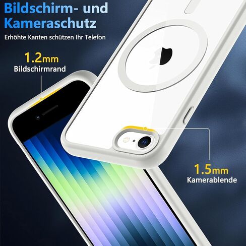 الحالة المغناطيسية لـ iPhone SE 2020/iPhone SE 2022 (iPhone SE 2/3) ، iPhone 8/iPhone 7 ، مع [1 * 9H حامي الشاشة الزجاجية] in Saudi Arabia