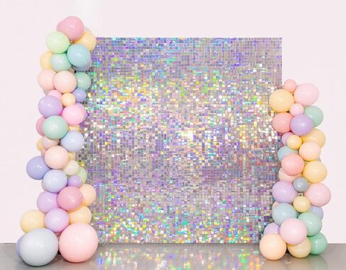 Shimmer Wall Backdrop Matte Pink Square Sequin Wall Panel Backdrop Decor for Wedding, Anniversary, Birthday, Party, 36 Panels in Kuwait