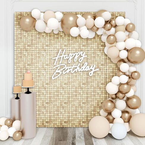 Shimmer Wall Backdrop Matte Pink Square Sequin Wall Panel Backdrop Decor for Wedding, Anniversary, Birthday, Party, 36 Panels in Kuwait