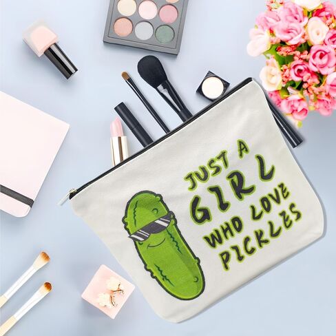 Pickle Gifts Makeup Bags for Women, Pickle Gifts for Pickle Lovers,Funny Travel Cosmetic Bag Funny Friendship Gifts Surprise for Women,Friends,Daughter Mom Birthday Christmas Gifts in Kuwait