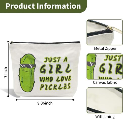 Pickle Gifts Makeup Bags for Women, Pickle Gifts for Pickle Lovers,Funny Travel Cosmetic Bag Funny Friendship Gifts Surprise for Women,Friends,Daughter Mom Birthday Christmas Gifts in Kuwait