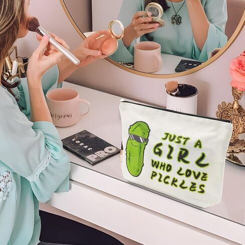 Pickle Gifts Makeup Bags for Women, Pickle Gifts for Pickle Lovers,Funny Travel Cosmetic Bag Funny Friendship Gifts Surprise for Women,Friends,Daughter Mom Birthday Christmas Gifts in Kuwait
