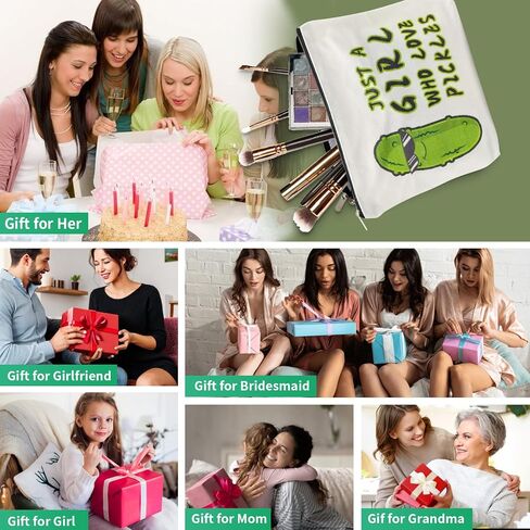 Pickle Gifts Makeup Bags for Women, Pickle Gifts for Pickle Lovers,Funny Travel Cosmetic Bag Funny Friendship Gifts Surprise for Women,Friends,Daughter Mom Birthday Christmas Gifts in Kuwait