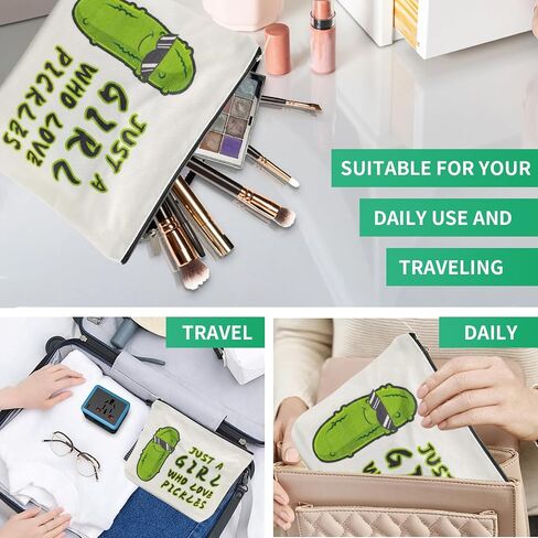 Pickle Gifts Makeup Bags for Women, Pickle Gifts for Pickle Lovers,Funny Travel Cosmetic Bag Funny Friendship Gifts Surprise for Women,Friends,Daughter Mom Birthday Christmas Gifts in Kuwait