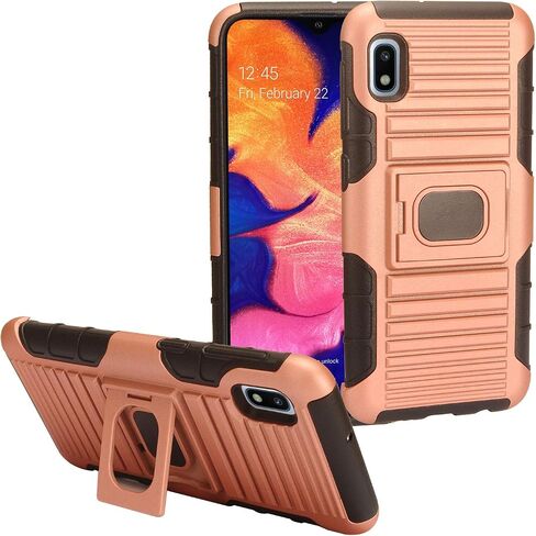 Compatible with Samsung Galaxy A10e SM-A102 - Defender Hybrid Phone Case w/Stand/Belt Clip Holster - ST5 Black/Blue in Saudi Arabia