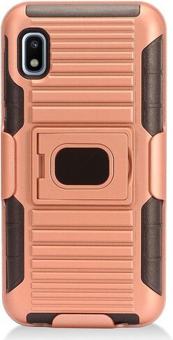 Compatible with Samsung Galaxy A10e SM-A102 - Defender Hybrid Phone Case w/Stand/Belt Clip Holster - ST5 Black/Blue in Saudi Arabia