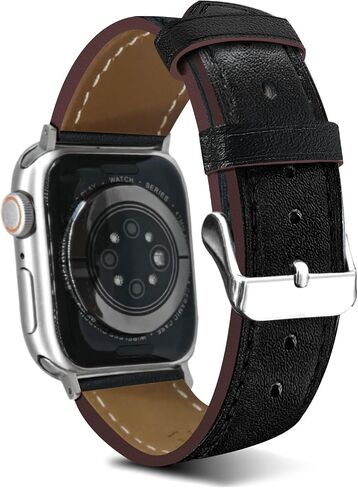 فرق جلدية إيطاليا الممتازة متوافقة مع Apple Watch Band 40mm 38mm 41mm 42mm 44mm 45mm 46mm 49mm ، فرقة استبدال السات in Kuwait