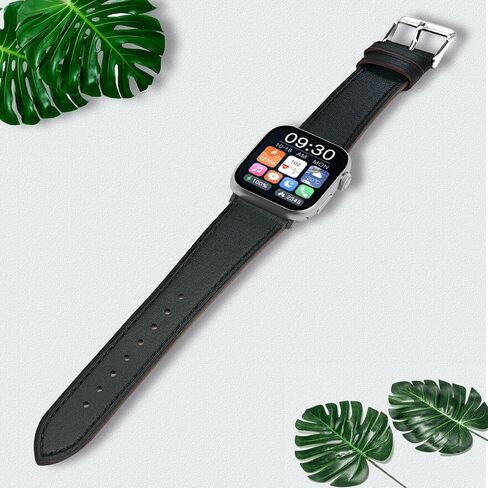 فرق جلدية إيطاليا الممتازة متوافقة مع Apple Watch Band 40mm 38mm 41mm 42mm 44mm 45mm 46mm 49mm ، فرقة استبدال السات in Kuwait