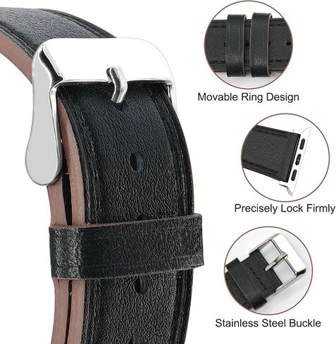 فرق جلدية إيطاليا الممتازة متوافقة مع Apple Watch Band 40mm 38mm 41mm 42mm 44mm 45mm 46mm 49mm ، فرقة استبدال السات in Kuwait