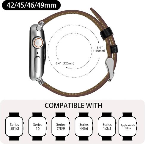 فرق جلدية إيطاليا الممتازة متوافقة مع Apple Watch Band 40mm 38mm 41mm 42mm 44mm 45mm 46mm 49mm ، فرقة استبدال السات in Kuwait