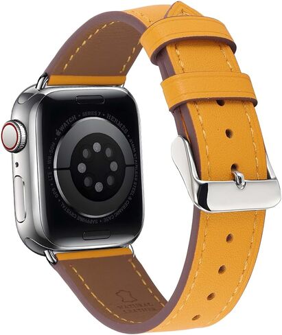 Premium Italy Leather Bands Compatible with Apple Watch Band 40mm 38mm 41mm 42mm 44mm 45mm 46mm 49mm, Soft Leather Watch Replacement Band for Watch Series Ultra SE 10 9 8 7 6 5 4 3 2 1 for Women Men in Saudi Arabia