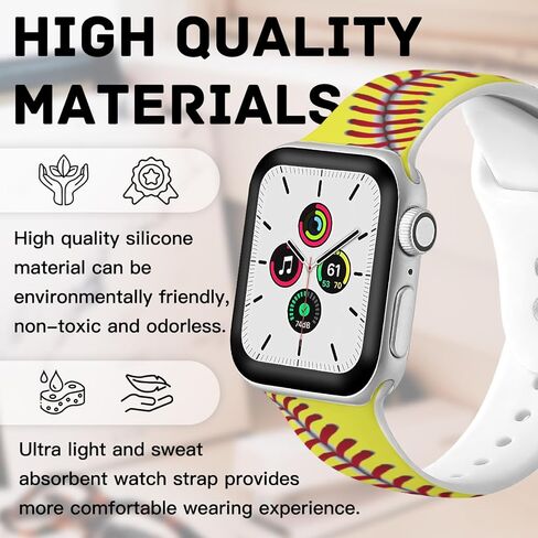 شاهد نطاقات متوافقة مع Apple Watch Band 38mm 40mm 41mm للنساء ، و Soft Sport Strap Silicone Prescons Bandband for IWatch Series SE 10 9 8 7 6 5 4 3 2 1 in Saudi Arabia