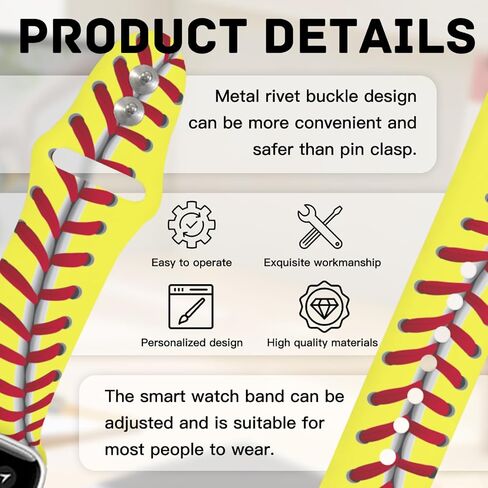شاهد نطاقات متوافقة مع Apple Watch Band 38mm 40mm 41mm للنساء ، و Soft Sport Strap Silicone Prescons Bandband for IWatch Series SE 10 9 8 7 6 5 4 3 2 1 in Saudi Arabia