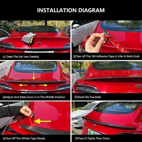 ThinSGO for Tesla Model Y Matte Real Carbon Fiber Spoiler Trunk Lip Spoiler Wing for Tesla Model Y 2020-2024 (Matte) in Saudi Arabia