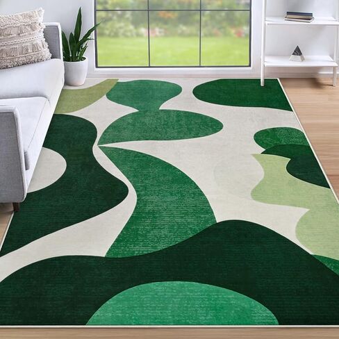 سجادة هندسية مقاس 5 × 7 لغرفة المعيشة، سجادة ناعمة وحديثة مجردة قابلة للغسل لغرفة النوم، سجادة أرضية كبيرة مضادة للانزلاق للفصول الدراسية وغرفة الطعام والمكتب باللون الأسود والرمادي in Kuwait