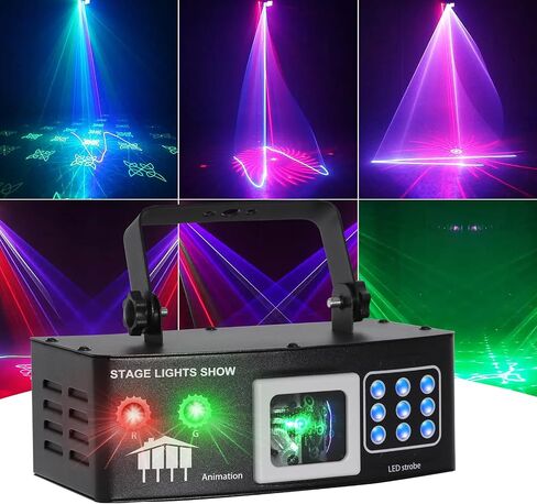 AMKI Party Lights,21 Lens DJ Light with Strobe Effect,Disco Light Indoor with RGB UV Laser light Support Sound Activated Remote DMX512 Control for Christmas Halloween Decorations Rave Parties Club Bar in Saudi Arabia