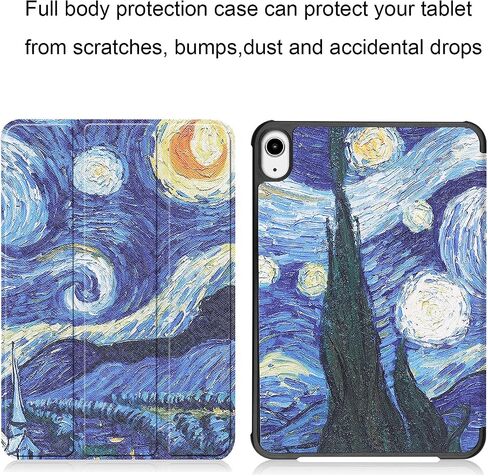 Case for iPad Mini 7 A17 Pro 2024/iPad Mini 6 2021 Case 8.3 "، Uucovers Trifold Stand Smart Hard Shell Lightweight Lights for iPad Mini 7th 7th Generation [Auto Wake/Sleep] ، Starry Night Blue in Kuwait