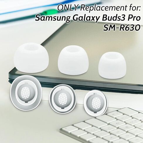 3 Pairs Galaxy Buds 3 Pro Ear Tips, Soft Silicone Washable Ear Tips, Compatible with Galaxy Buds 3 Pro 2024 SM-R630 Earbuds Tips Gels, Fit in Charging Case 3 Size Replacement Ear Tips, Black in Kuwait